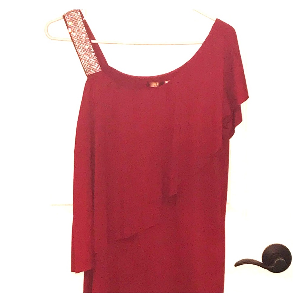 Women red dress top
